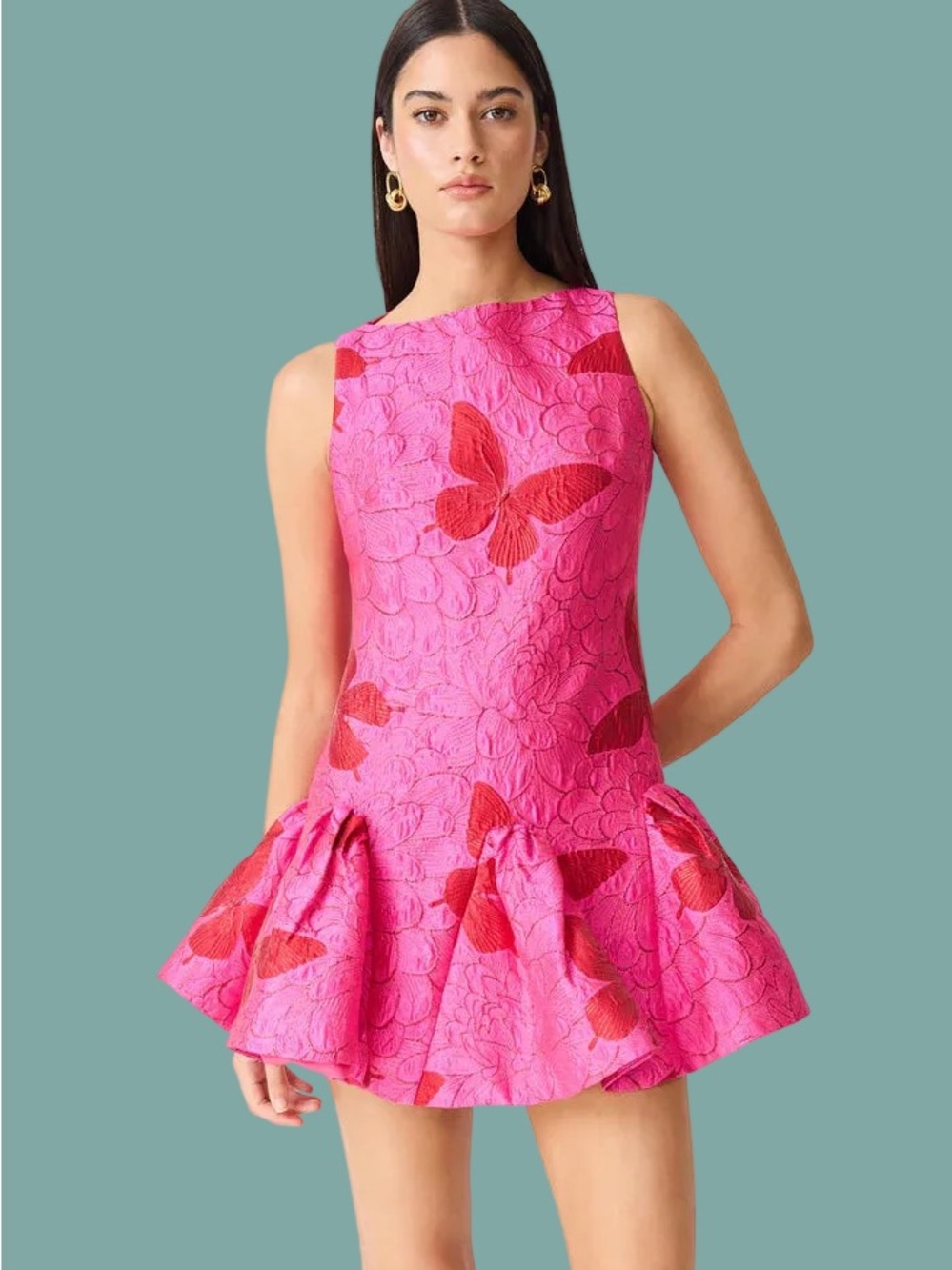 Elliatt Lorena Jacquard Mini Dress - Picture 1 of 5